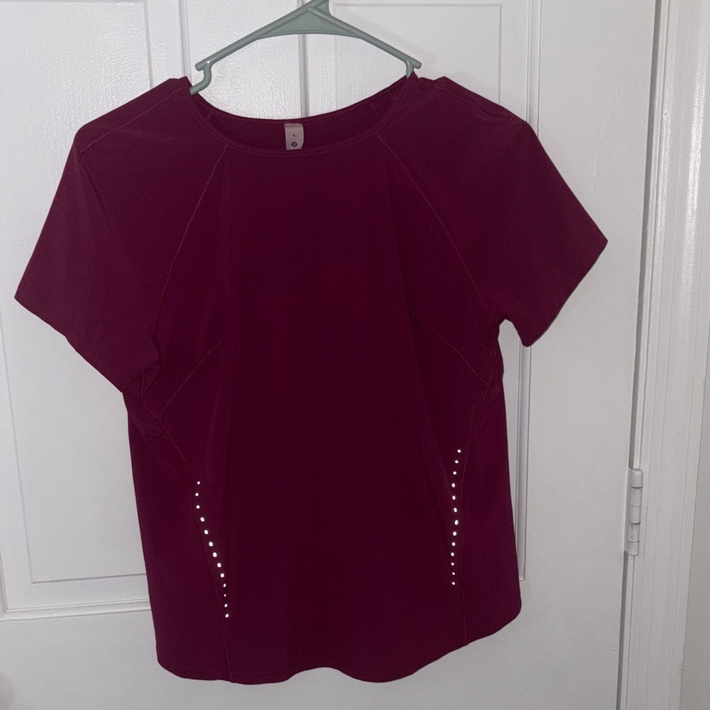 Lululemon Athletica Dark Red Short Sleeve Tee